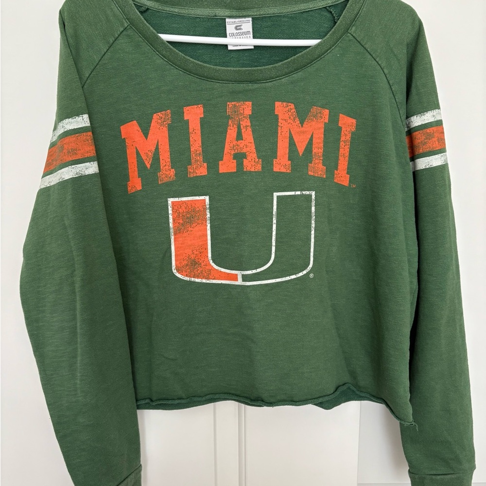 Champion Green and Orange University of Miami Hurricanes sweatshirt